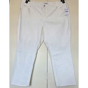 NINE WEST Women's White  Grammercy Crop Pants Plus Size 20W ~~~NWT~~~